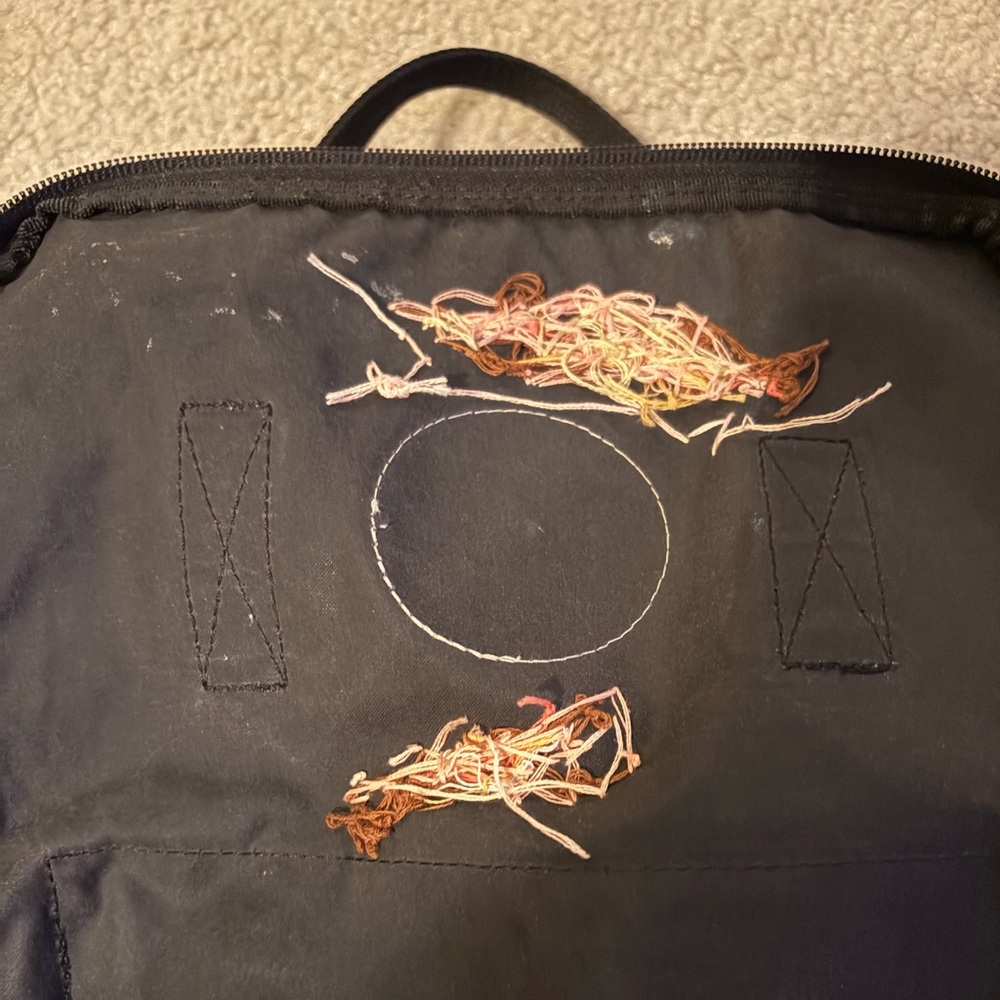 Embroidered Cherry Blossom 15 inch laptop Kånken Black Backpack - Picture 11 of 15